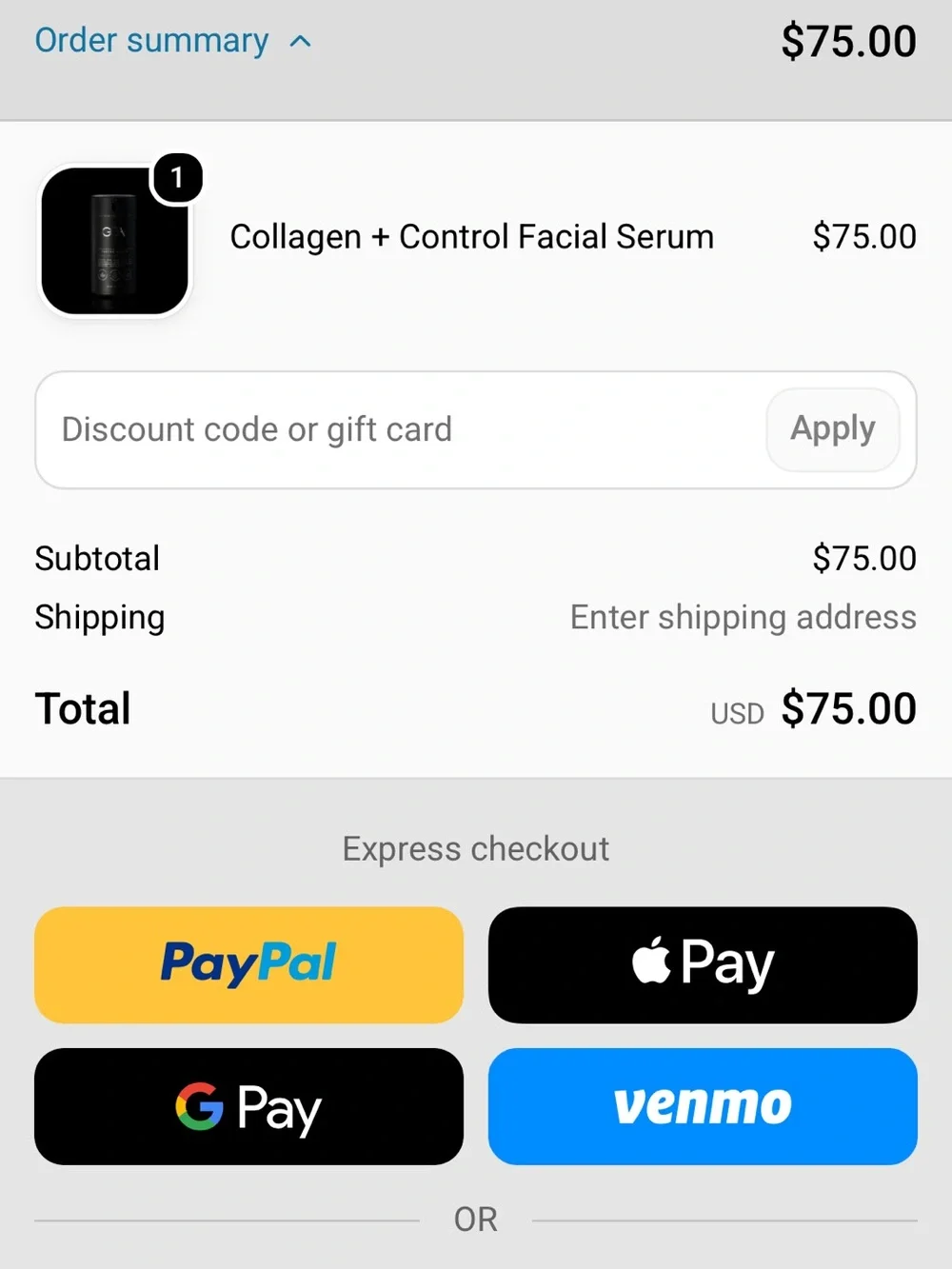 Set Of 2 GOA Collagen + Control Facial Serum Moisturizer — Silver Men’s Gel